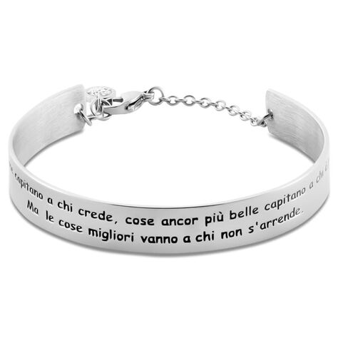 Bangle Lady Message Acciaio Cristallo - Bracciali Rigidi Donna | Stroili