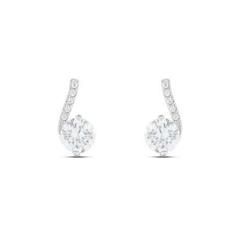 Orecchini Lobo Claire Oro Bianco Cubic Zirconia - Orecchini a Lobo Donna | Stroili