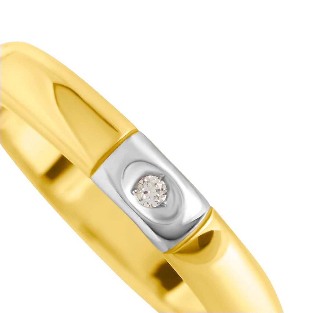 Fede Classica 4mm Oro Bicolore Diamante - Anelli con Incisione Unisex | Stroili
