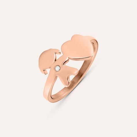 Anello Fantasia Lady Chic Acciaio Rosa Cristallo - Anelli con Pietre Donna | Stroili