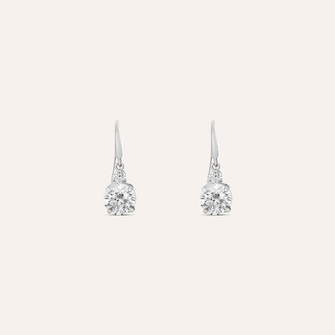 Orecchini Lobo Punto Luce Claire Oro Bianco Cubic Zirconia - Orecchini a Lobo Donna | Stroili