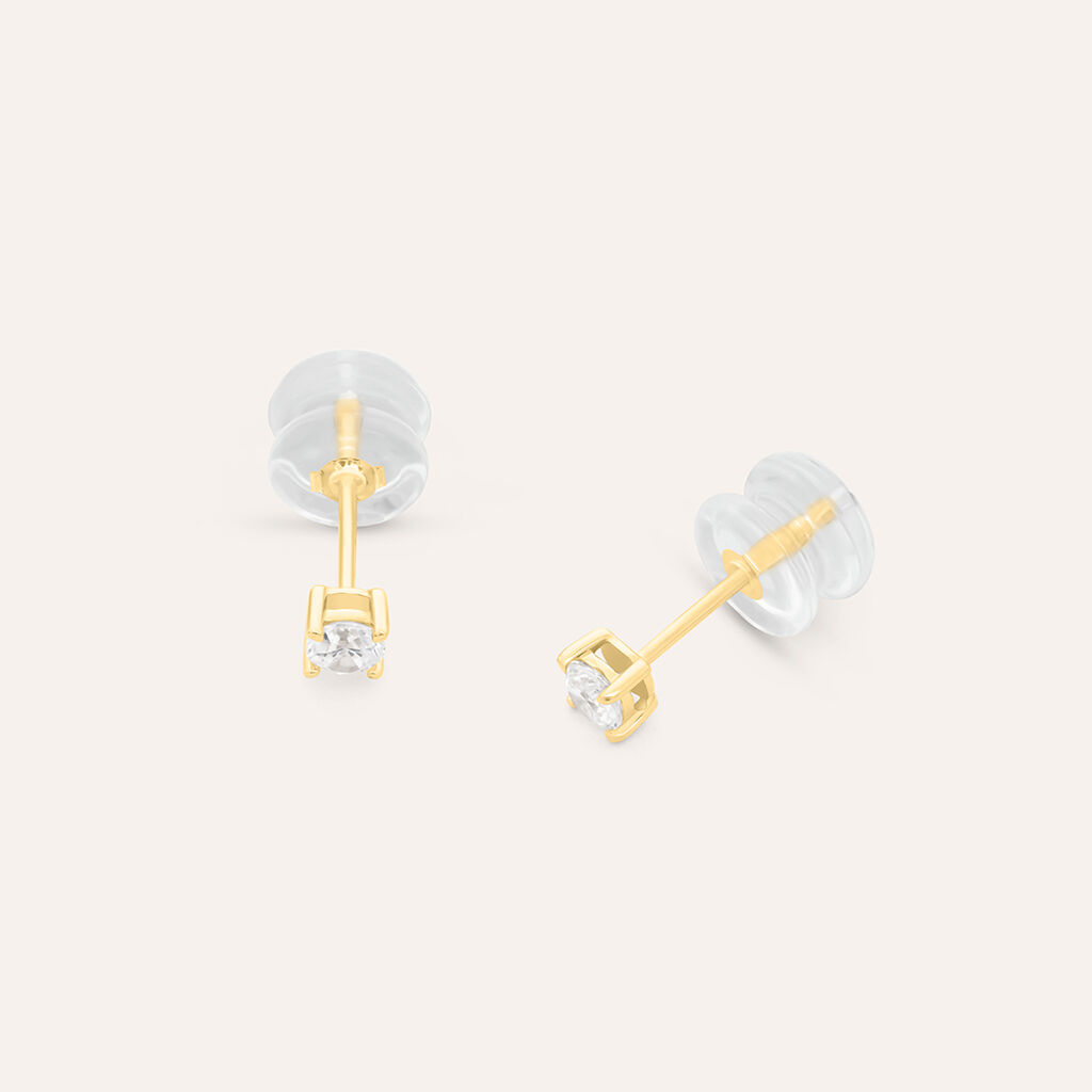 Orecchini Lobo Punto Luce Claire Oro Giallo Cubic Zirconia