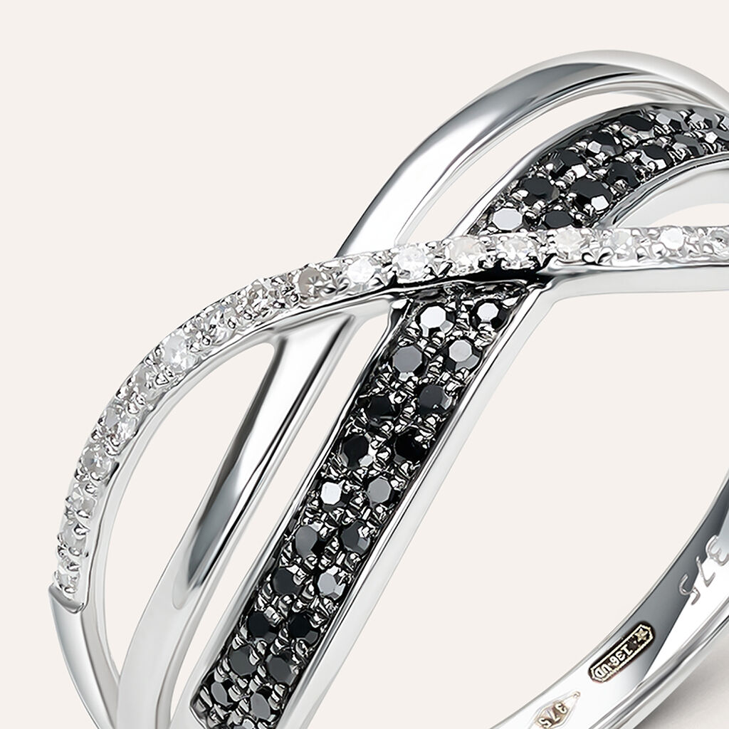 Anello Fascia Sophia Oro Bianco Diamante - Anelli a Fascia Larga Donna | Stroili