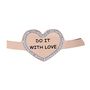 Bangle Do it with love in acciaio rosato e strass
