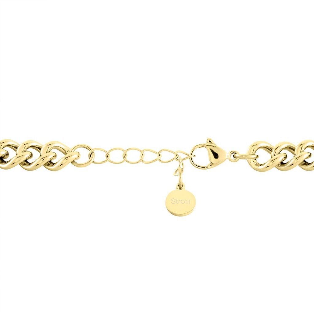 Bracciale Lady Message Acciaio Dorato Love e Cristalli - Bracciali Donna | Stroili