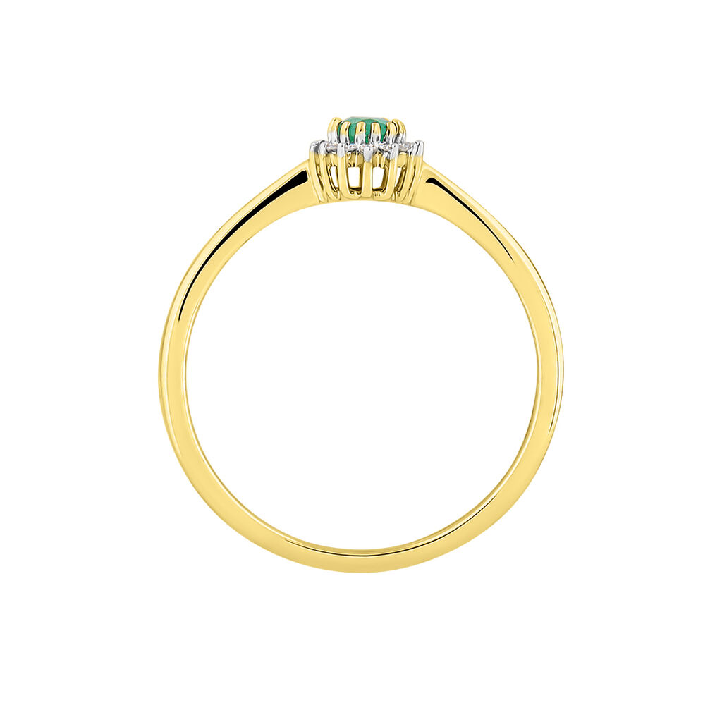 Anello Solitario Charlotte Oro Giallo Smeraldo Diamante - Anelli con Pietre Donna | Stroili