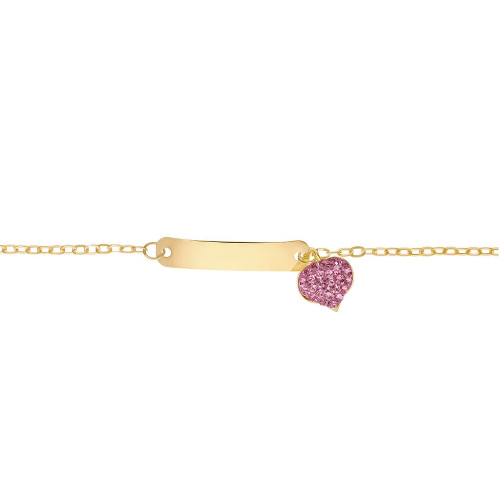 Bracciale Con Targhetta Holy Oro Giallo Cristallo
