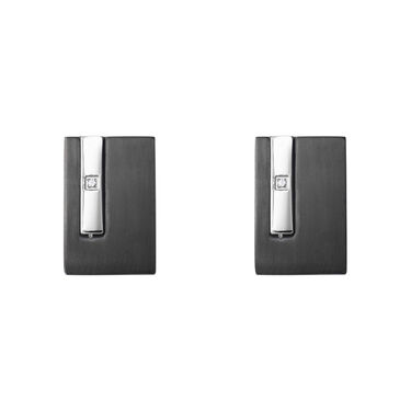 Gemelli Man Code Acciaio Bicolore Bianco / Nero Cristallo