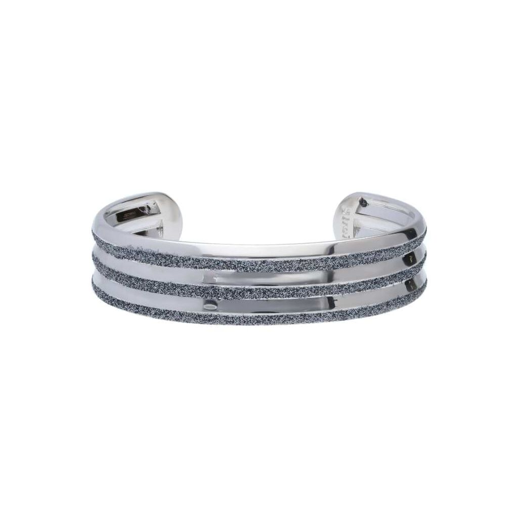 Bracciale bangle in ottone rodiato e glitter antracite - Bracciali Donna | Stroili