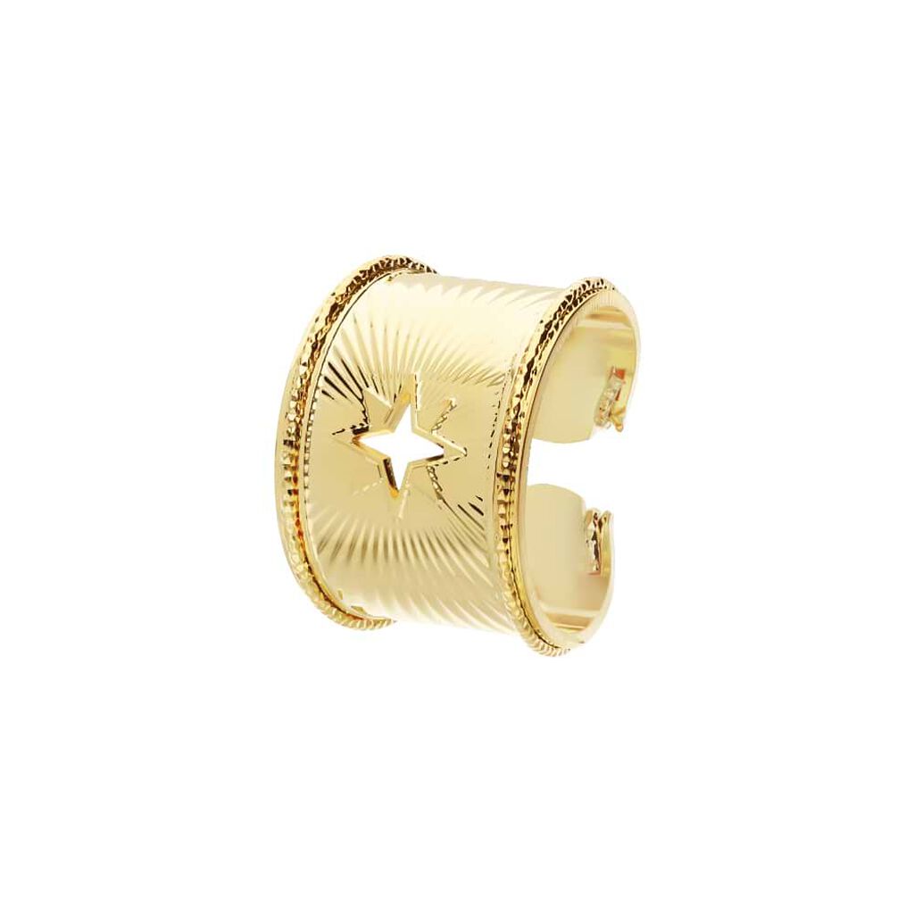 Anello rosa dei venti a fascia in bronzo dorato - Anelli Donna | Stroili