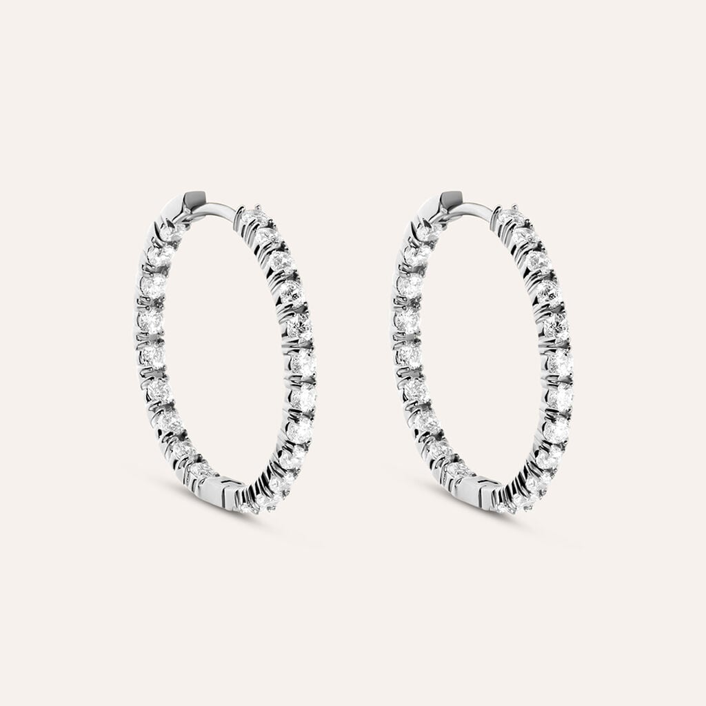 Orecchini A Cerchio Aura Acciaio Cubic Zirconia