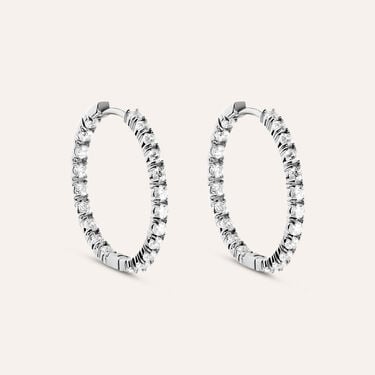 Orecchini A Cerchio Aura Acciaio Cubic Zirconia