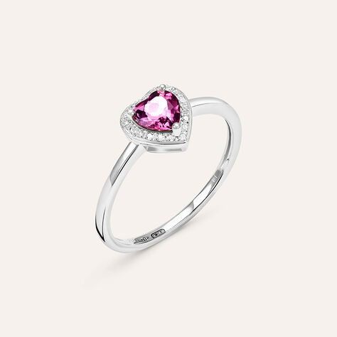 Anello Solitario Jasmine Oro Bianco Rodolite Diamante - Anelli con Pietre Donna | Stroili