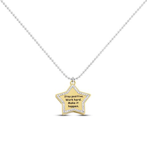 Collana Lady Message Acciaio Bicolore Positivity e Cristalli - Collane Donna | Stroili