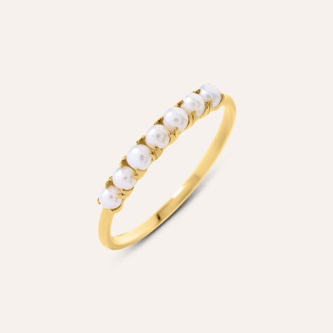 Anello Riviere Gabrielle Oro Giallo Perla D'Acqua Dolce - Anelli Riviere Donna | Stroili