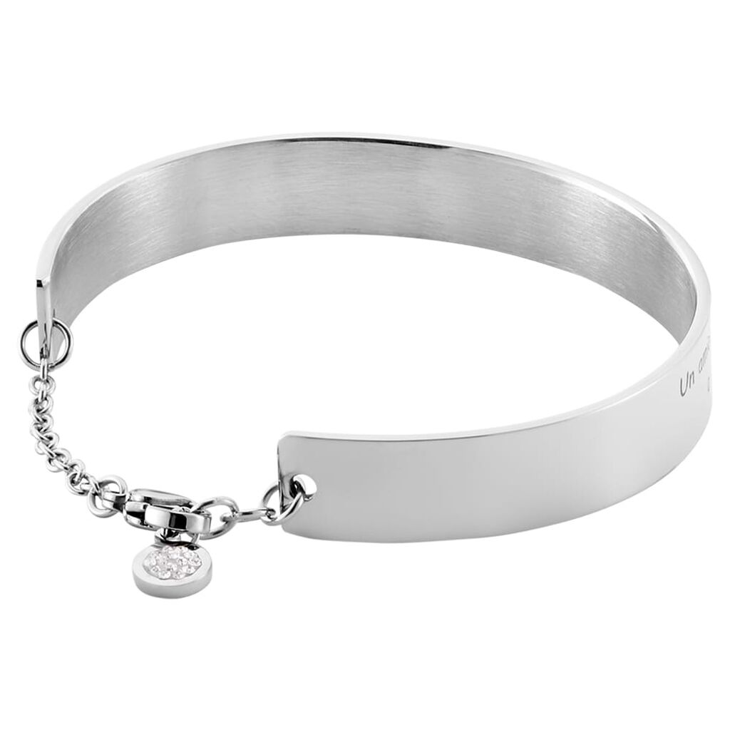 Bangle Lady Message Acciaio Cristallo - Bracciali Rigidi Donna | Stroili