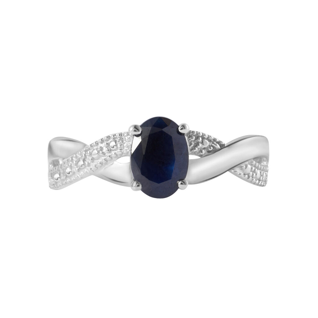 Anello Solitario Charlotte Oro Bianco Zaffiro - Anelli con Pietre Donna | Stroili