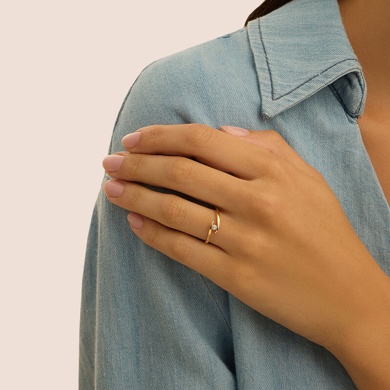 Anello Solitario Sophia Oro Giallo Diamante - Anelli con Pietre Donna | Stroili