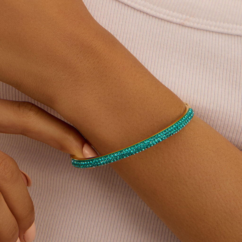 Bangle Lady Phantasya Acciaio Dorato Cristallo - Bracciali Rigidi Donna | Stroili