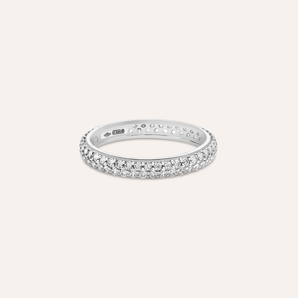 Anello Eternity Claire Oro Bianco Cubic Zirconia - Anelli Eternity Donna | Stroili