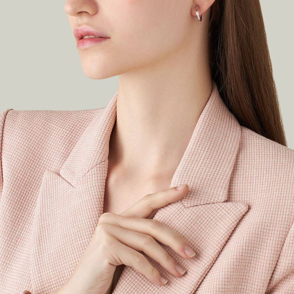 Orecchini A Cerchio Silver Collection Argento Rodiato