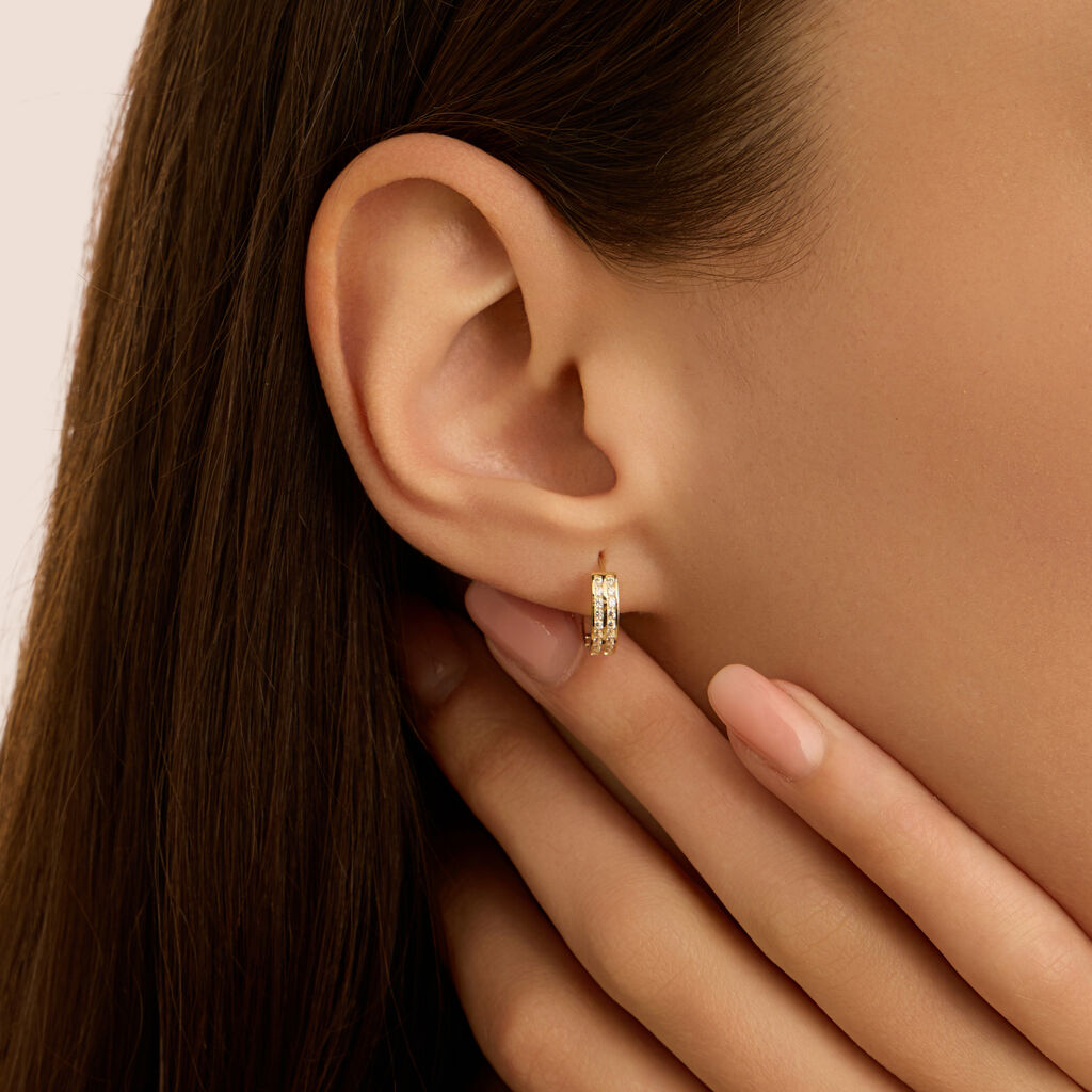Orecchini A Cerchio Toujours Oro Giallo Cubic Zirconia - Orecchini a Cerchio Donna | Stroili