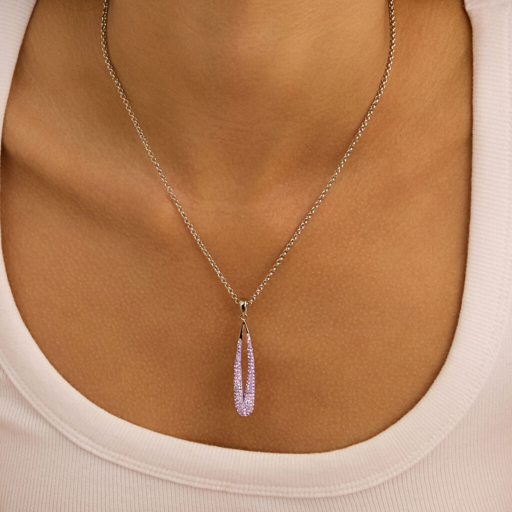 Collana Aura Acciaio Cristallo