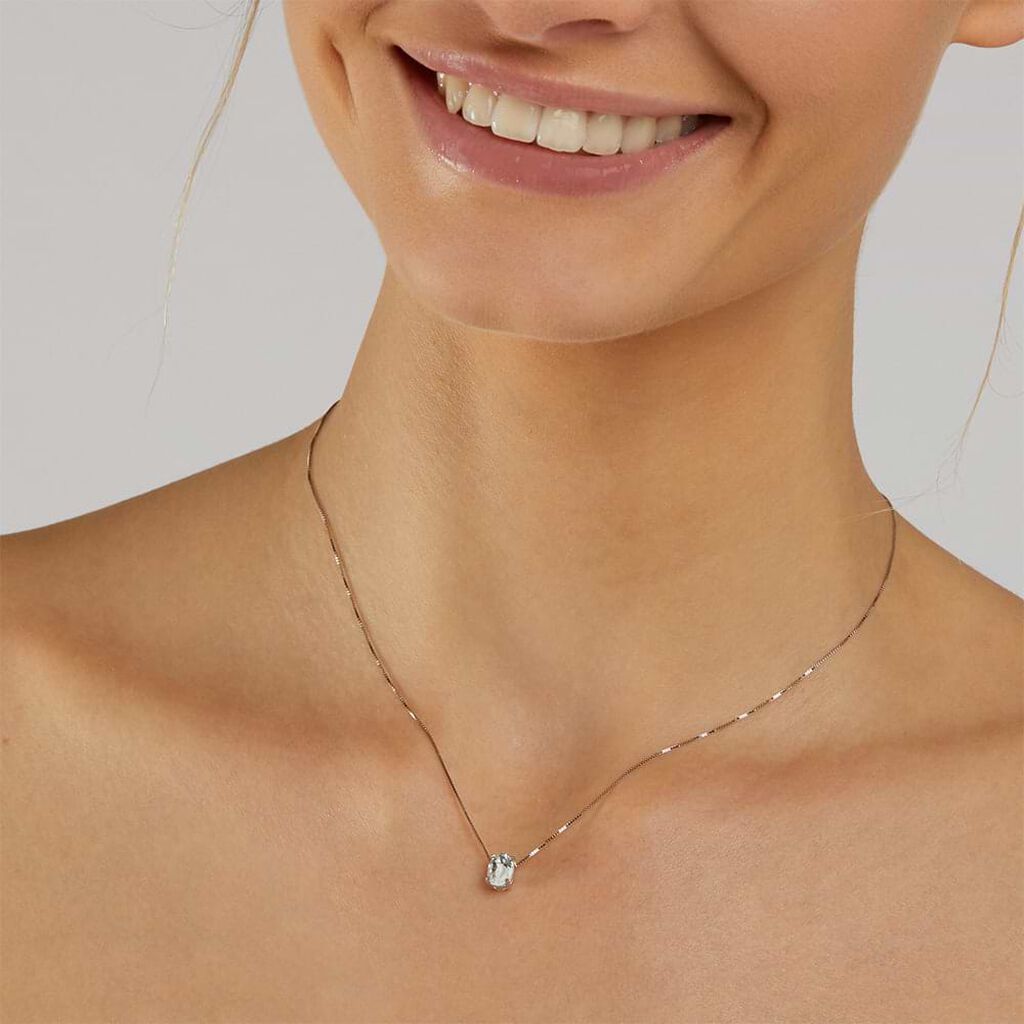 Collana Punto Luce Acquamarina Oro Bianco Acquamarina - Collane Punto Luce Donna | Stroili