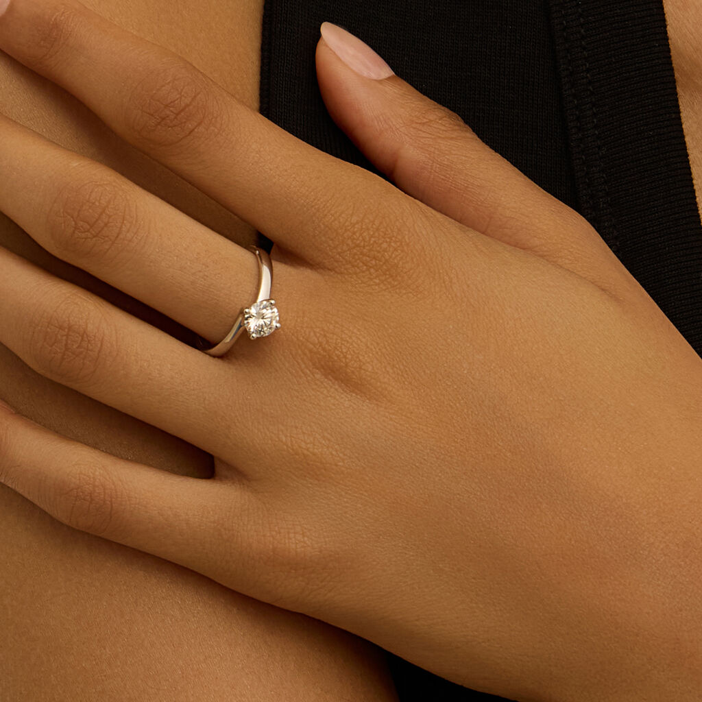 Anello Solitario Valentino Diamade Oro Bianco Diamante Lab-Grown