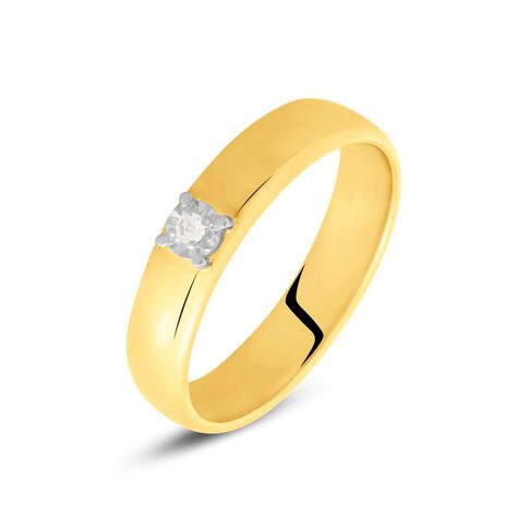 Fede Comoda 4 mm Oro Giallo Diamante - Anelli con Incisione Donna | Stroili