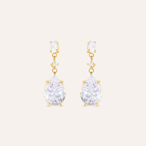 Orecchini Pendenti Aura Acciaio Dorato Cubic Zirconia - Gioielli Donna | Stroili