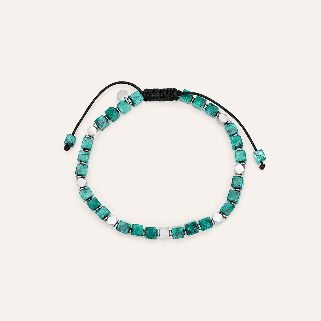 Bracciale Man Code Acciaio Turchese