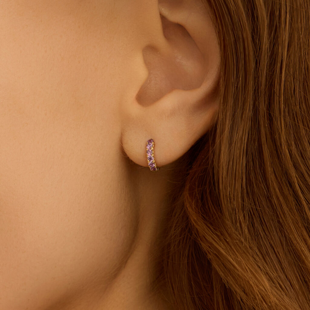 Orecchini A Cerchio Toujours Oro Giallo Cubic Zirconia