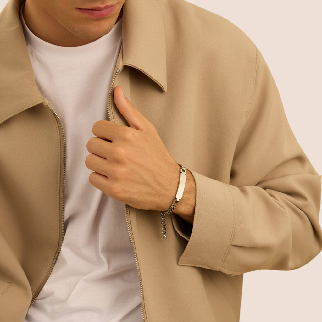 Bracciale Con Targhetta Man Code Acciaio