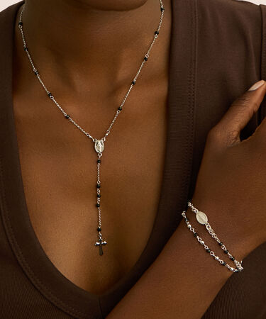 Bracciale Rosario Silver Collection Argento Rodiato Cristallo