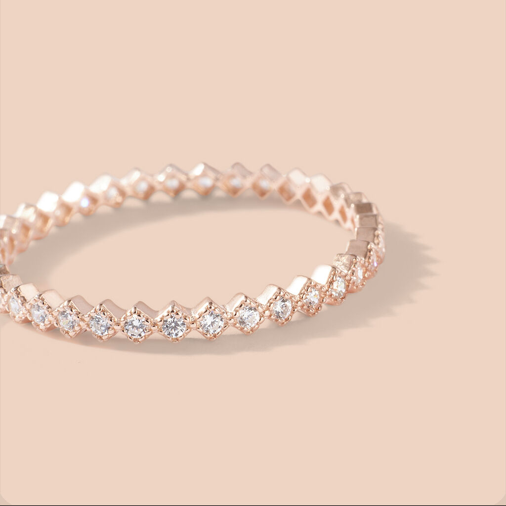 Anello Eternity Silver Elegance Argento Rosa Cubic Zirconia - Anelli Eternity Donna | Stroili