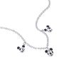 Collana in acciaio con 3 ciondoli Topolino e strass neri