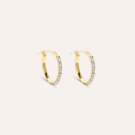 Orecchini A Cerchio Toujours Oro Giallo Cristallo - Orecchini a Cerchio Donna | Stroili