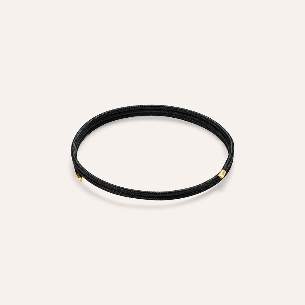 Choker Magnetico Cordino Nero e Acciaio Dorato - Catenina Unisex | Stroili