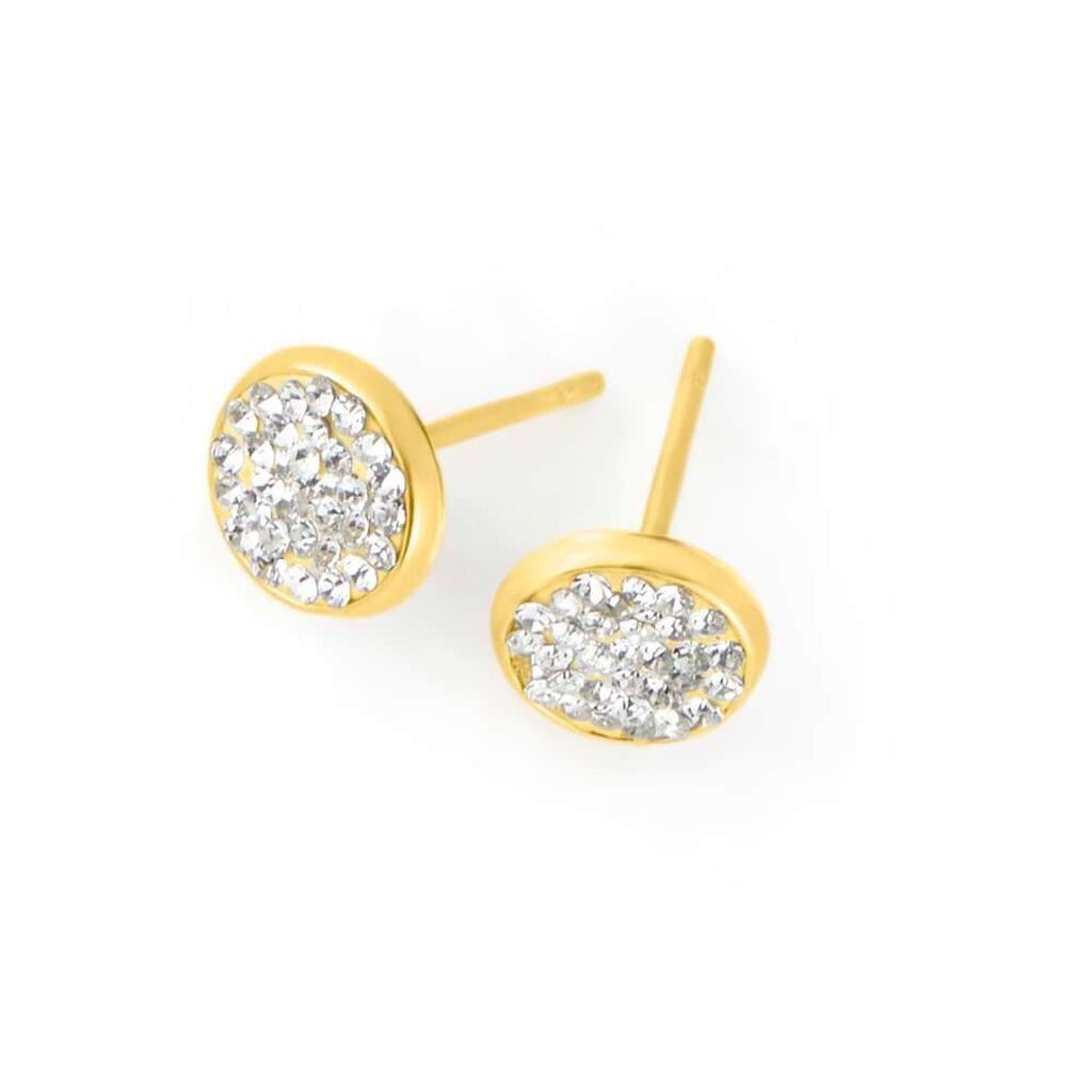 Orecchini Lobo Crystal Gold Oro Giallo Cristallo - Orecchini a Lobo Donna | Stroili