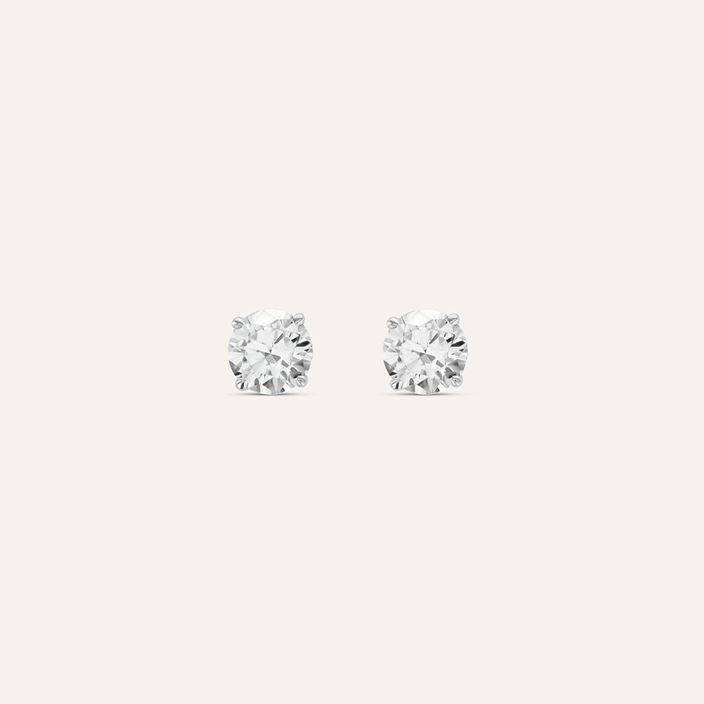 Orecchini Lobo Punto Luce Claire Oro Bianco Cubic Zirconia - Orecchini a Lobo Donna | Stroili