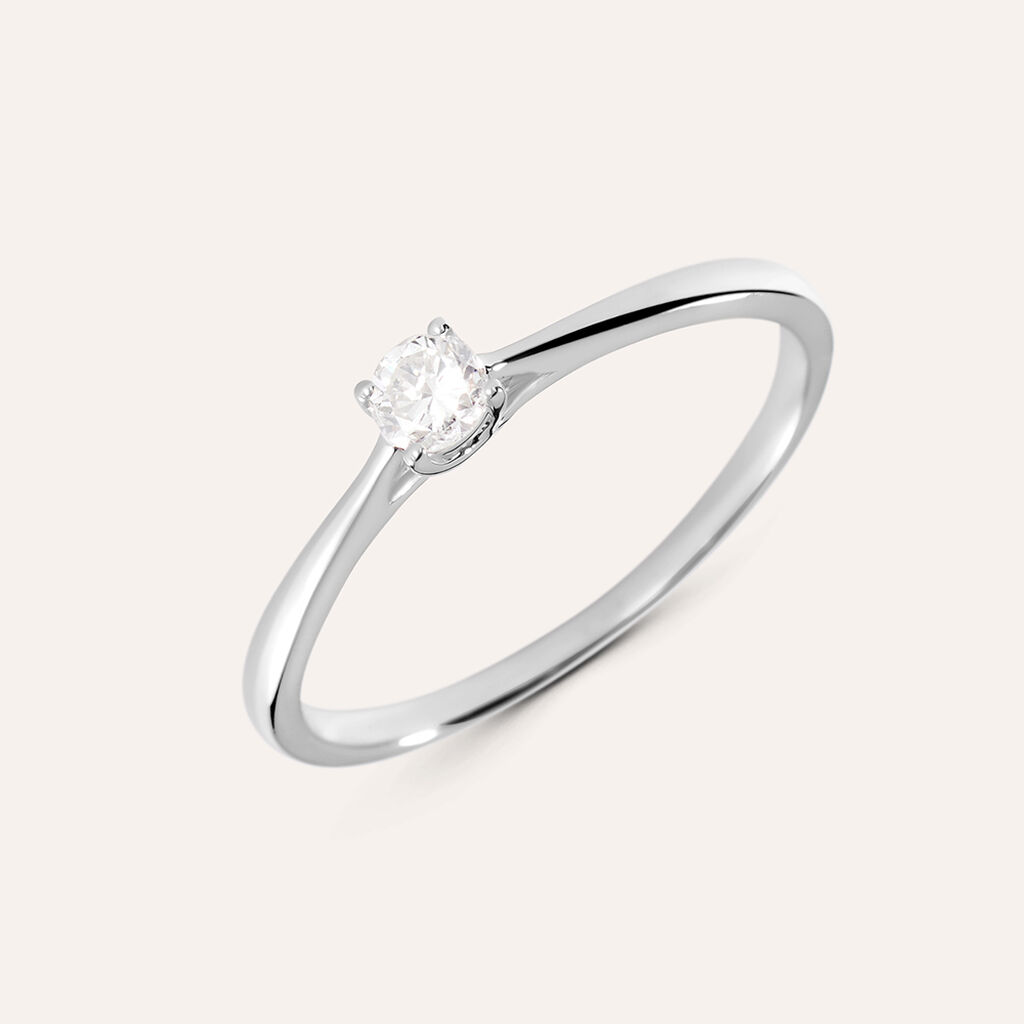 Anello Solitario Grace Oro Bianco Diamante