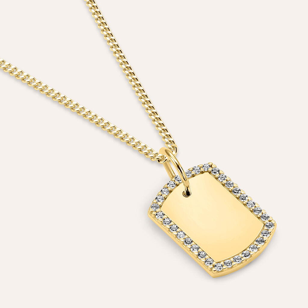 Pendente Poème Oro Giallo Cubic Zirconia - Ciondoli con Incisione Donna | Stroili