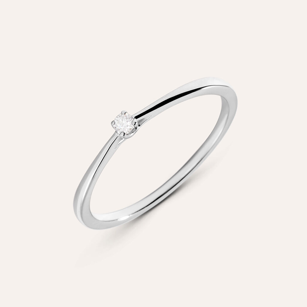 Anello Solitario Grace Oro Bianco Diamante