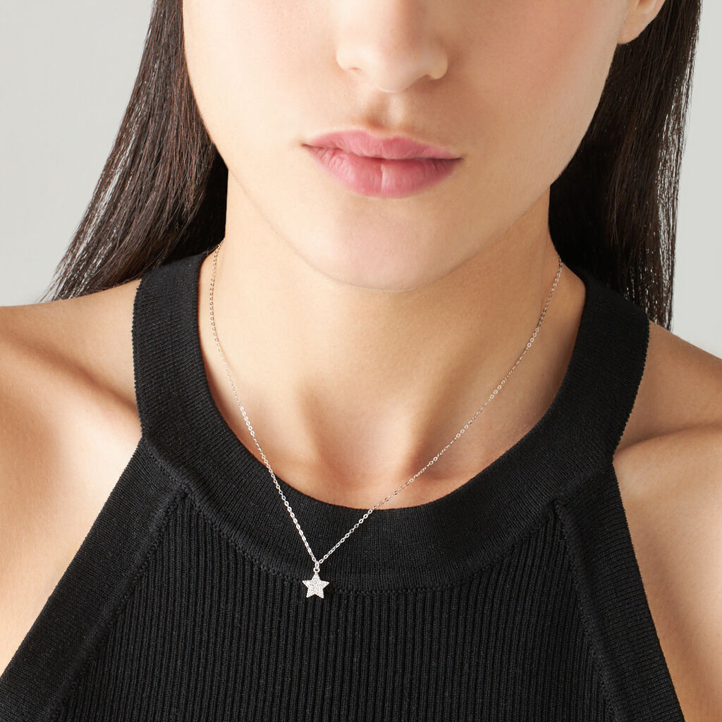 Collana Claire Oro Bianco Cubic Zirconia - Collane Donna | Stroili
