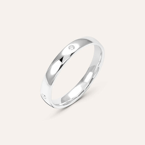 Fede Comoda 3.1 mm Oro Bianco Diamante - Fedi Unisex | Stroili