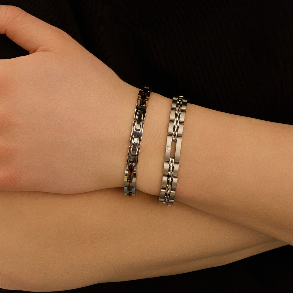 Bracciale Man Code Acciaio Cubic Zirconia