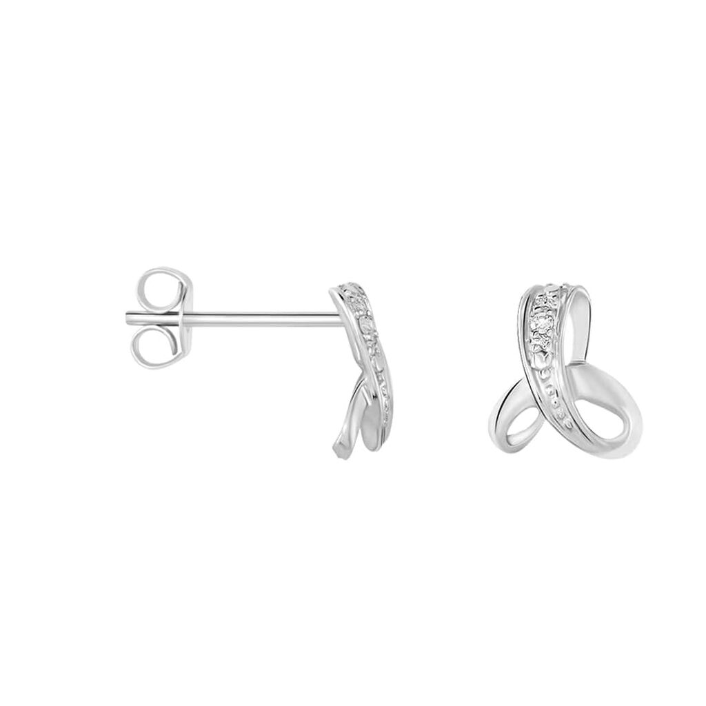 Orecchini Lobo Sophia Oro Bianco Diamante - Orecchini a Lobo Donna | Stroili