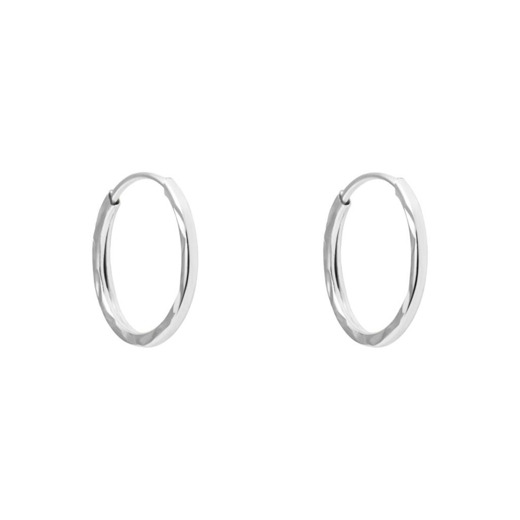 Orecchini A Cerchio Toujours Oro Bianco - Orecchini a Cerchio Donna | Stroili