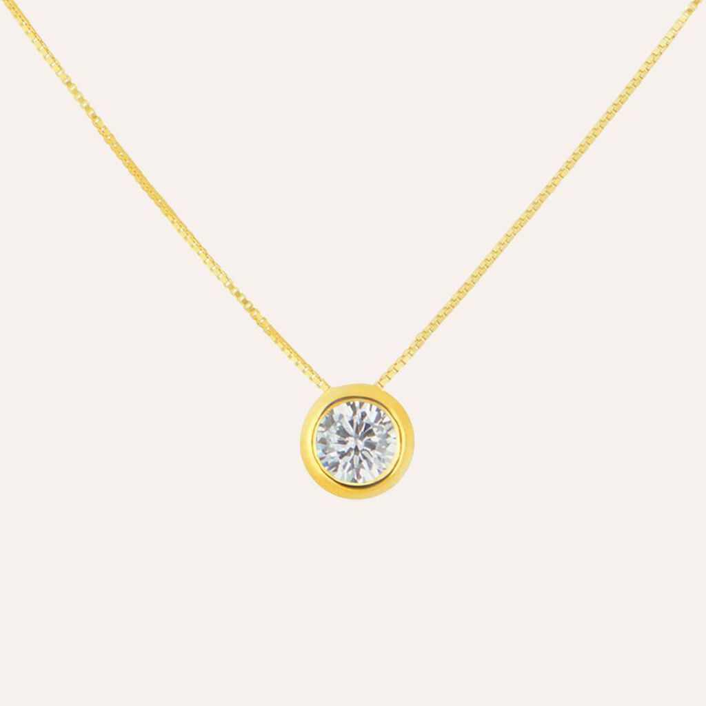 Collana Punto Luce Claire Oro Giallo Cubic Zirconia